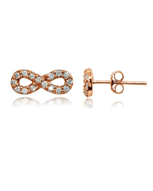 Giani Bernini Metallic Cubic Zirconia Infinity Symbol Stud Earring In Sterling Silver, 18k Rose Or Yellow Gold Over Sterling Silver