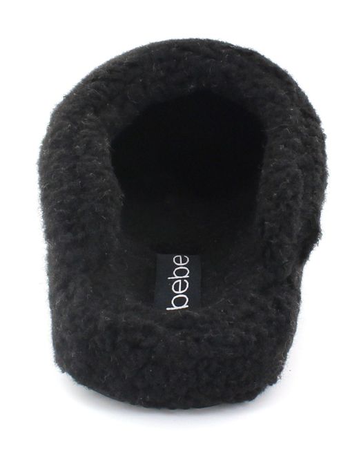Bebe Molly Furry Slippers In Black Lyst