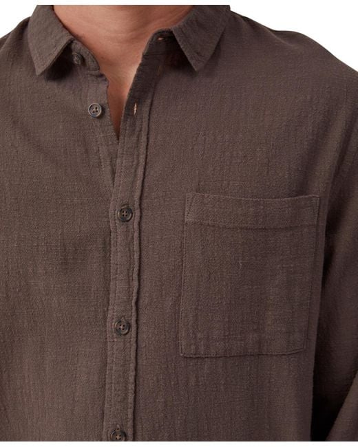 Cotton On Brown Portland Long Sleeve Shirt for men
