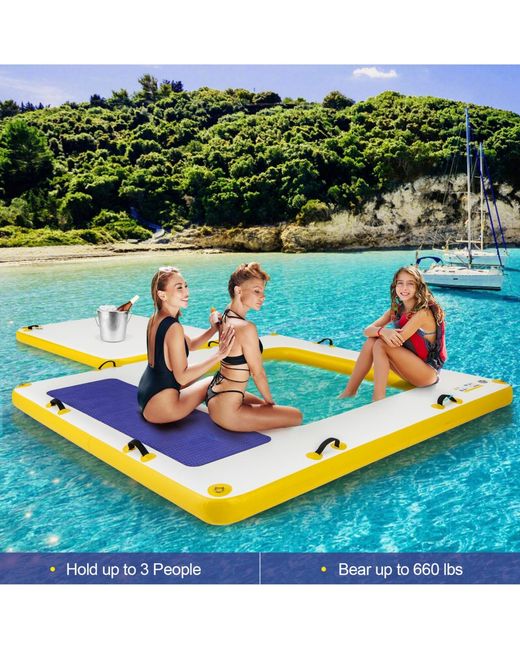 Skonyon Yellow 8 Ft X 8 Ft Inflatable Dock Platform