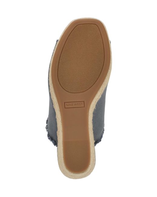 Nine West Blue Baja Slip-on Espadrille Wedge Sandals