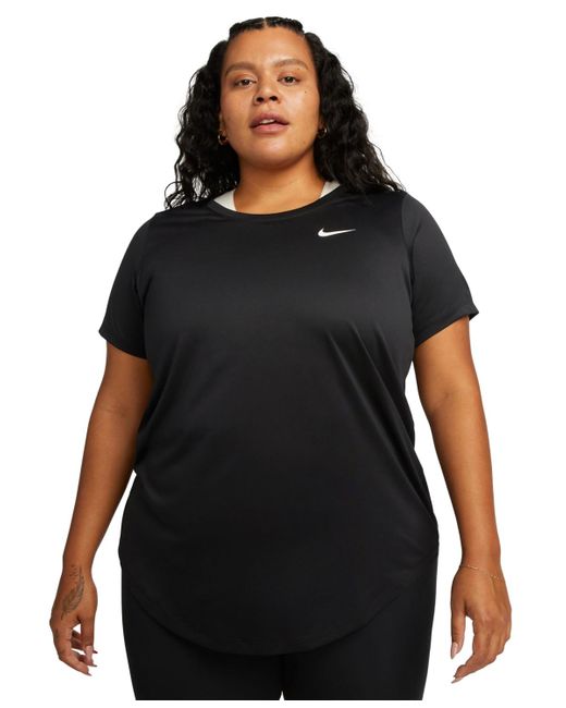 Nike White Plus Size Active Dri-fit Short-sleeve Logo T-shirt