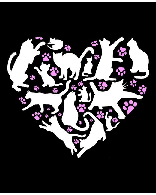 LA Pop Art Black Cat Heart Raglan Baseball Word Art T-shirt for men