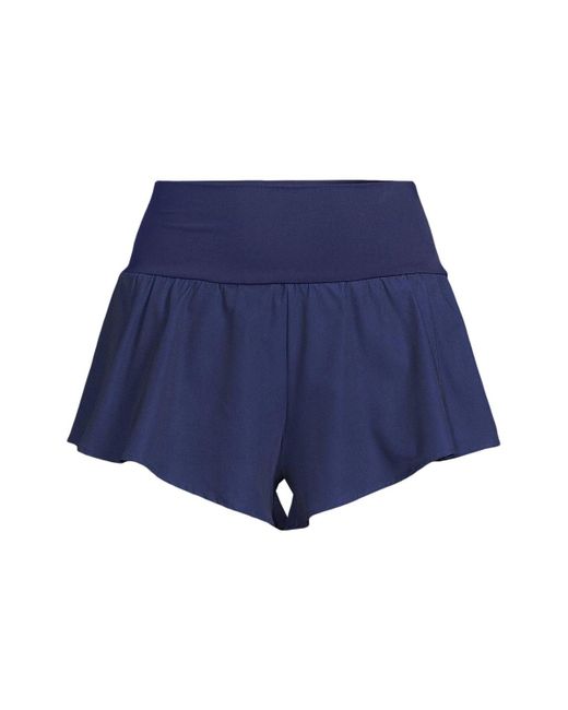 Lands' End Blue 3" Pinchless Flutter Swim Short