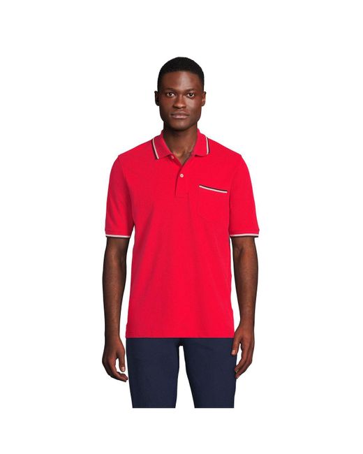 Lands' End Short Sleeve Comfortfirst Mesh Polo Shirt With Pocket in