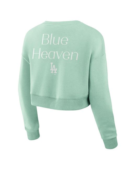 Fanatics Green Los Angeles Dodgers Studio Cropped Pullover Sweatshirt