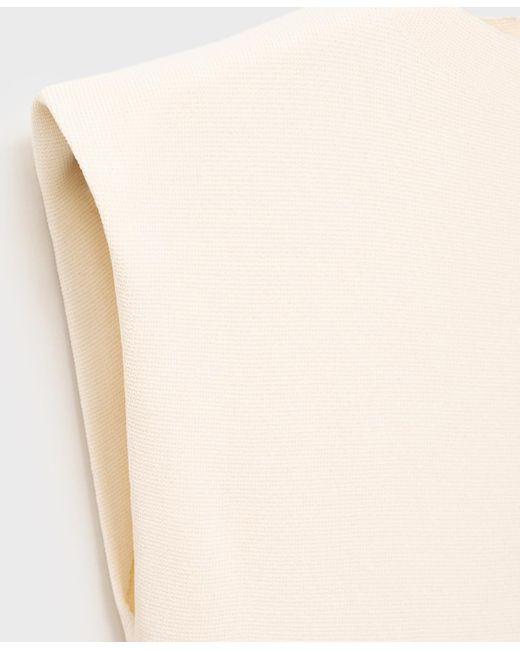Mango White Perkins Collar Flared Knit Dress