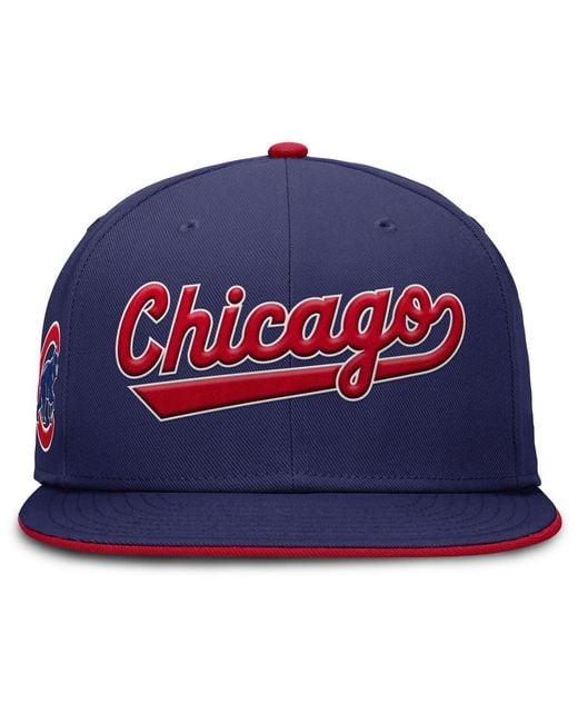 Nike Blue Chicago Cubs True Performance Fitted Hat for men
