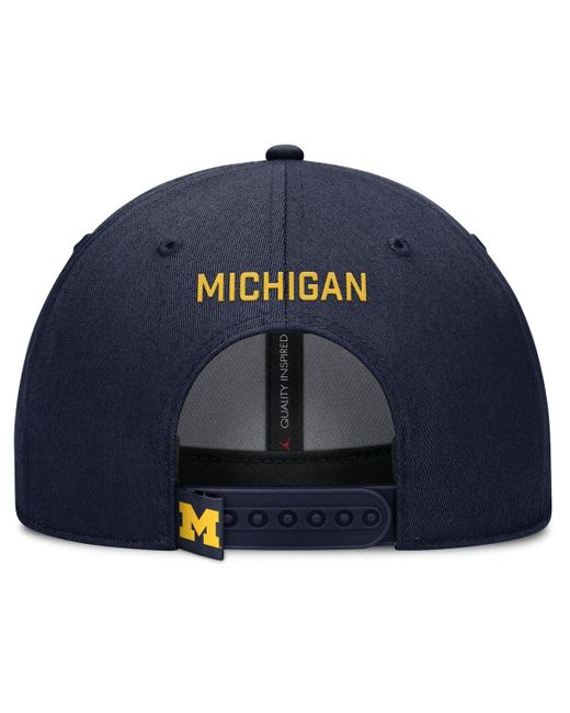 Nike Blue Michigan Wolverines 2025 On-field Rise Performance Adjustable Hat for men