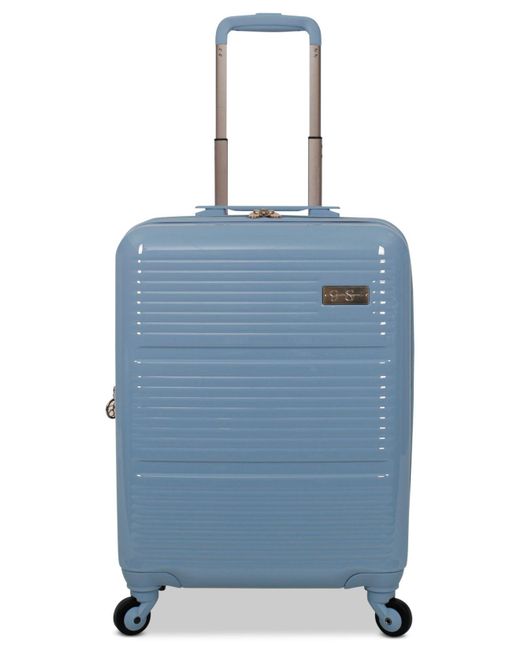 Jessica Simpson Blue Timeless 20" Hardside Carry-on Spinner Suitcase for men