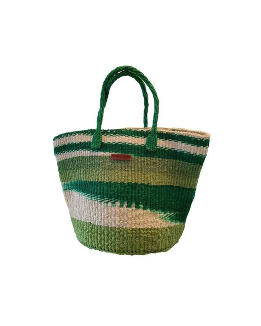 Sawa Sawa Green Hand Woven Sisal Market Bag