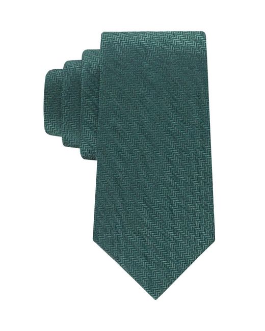 Tommy Hilfiger Green Hazel Herringbone Solid Tie for men