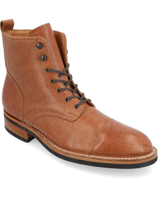 Taft Brown Legacy Lace-up rugged Stitchdown Cap-toe Boot for men
