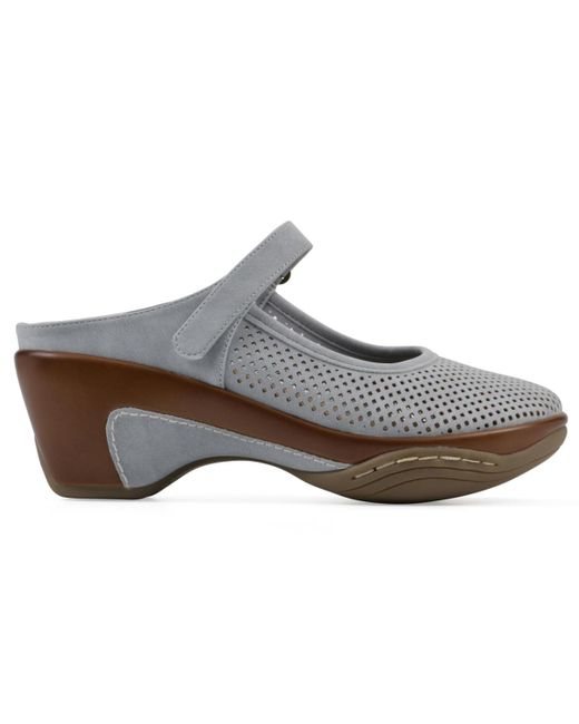 White Mountain Gray Vinto2 Mary Jane Clog Mules