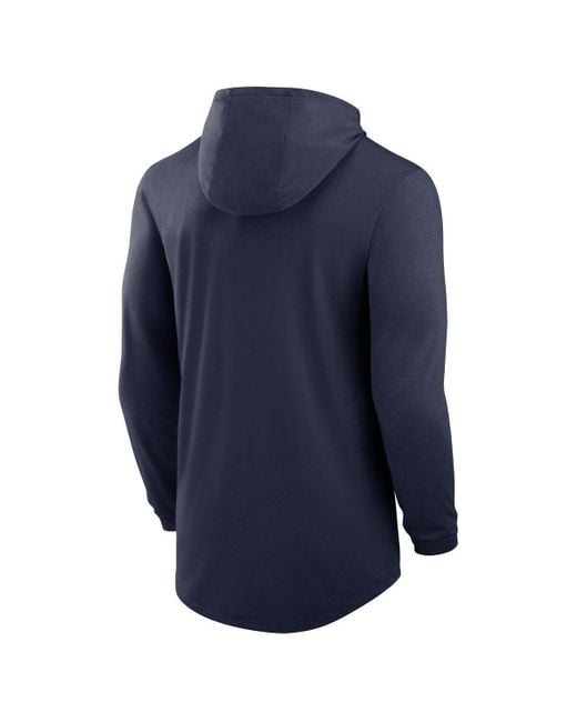 Nike Blue Penn State Nittany Lions Classic Arch Tri-blend Performance Long Sleeve Hoodie T-shirt for men