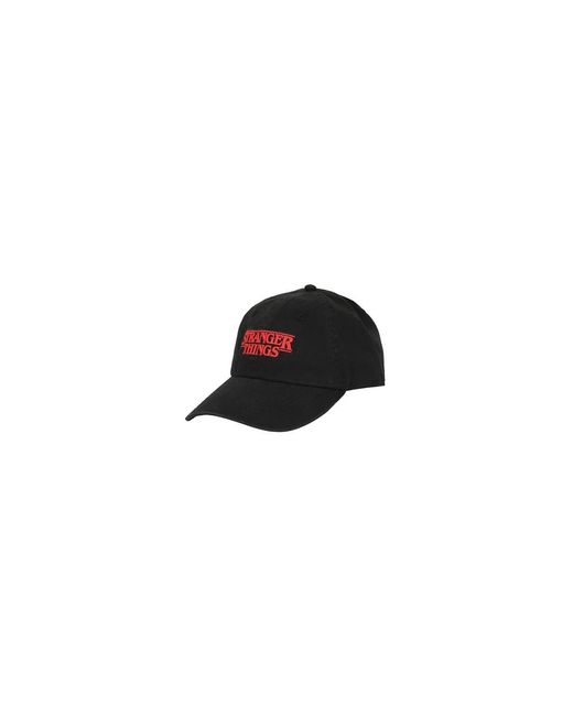 Stranger Things Logo Black Unstructured Baseball Cap. for men