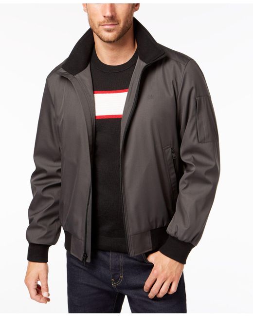 Calvin Klein Gray Ripstop Bomber Jacket for men