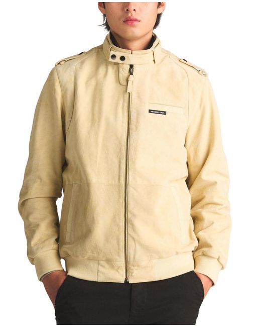 Members Only Natural Soft Suede Leather Iconic Jacket for men
