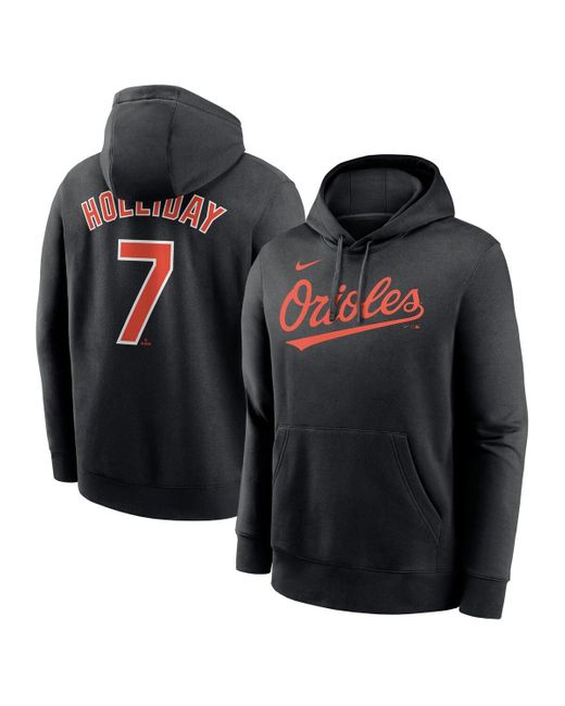 Nike Black Jackson Holliday Baltimore Orioles Player Name Number Club Fleece Pullover Hoodie for men