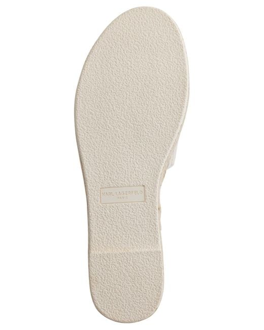 Karl Lagerfeld White Caine Espadrille Slide Sandals
