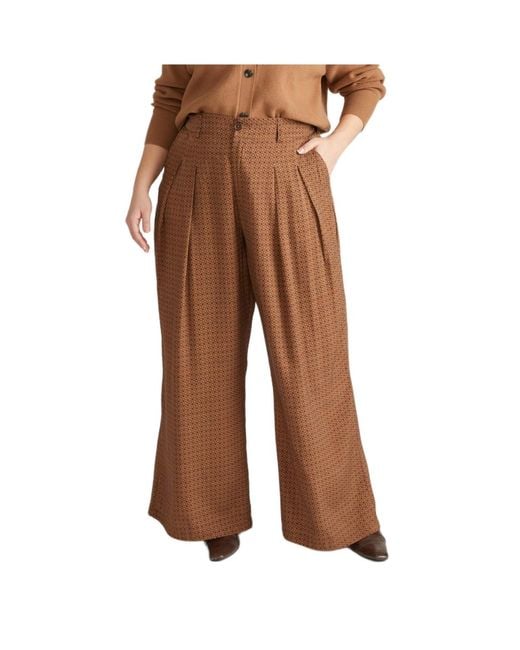 UNIVERSAL STANDARD Brown Plus Size Cooling Stretch Cupro Button-down Blouse
