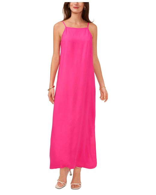 Vince Camuto Pink Square-neck Sleeveless Maxi Dress