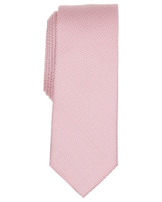 BarIII Pink Rampling Solid Pattern Tie for men