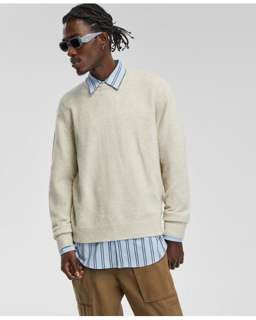 Mode Of One Gray Relaxed-fit Cozy Sweater for men