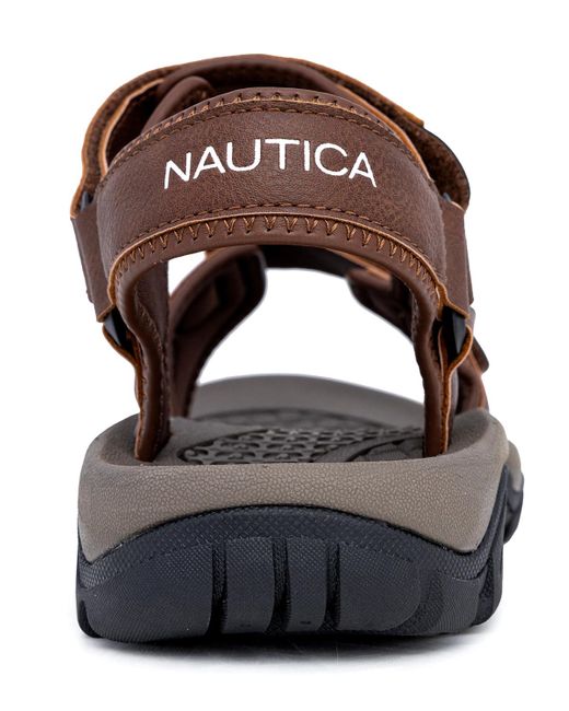 Nautica Brown Bulty Round Toe Strappy Sandals for men