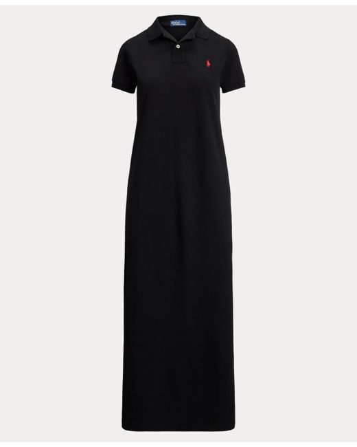 Polo Ralph Lauren Black Cotton Mesh Polo Dress
