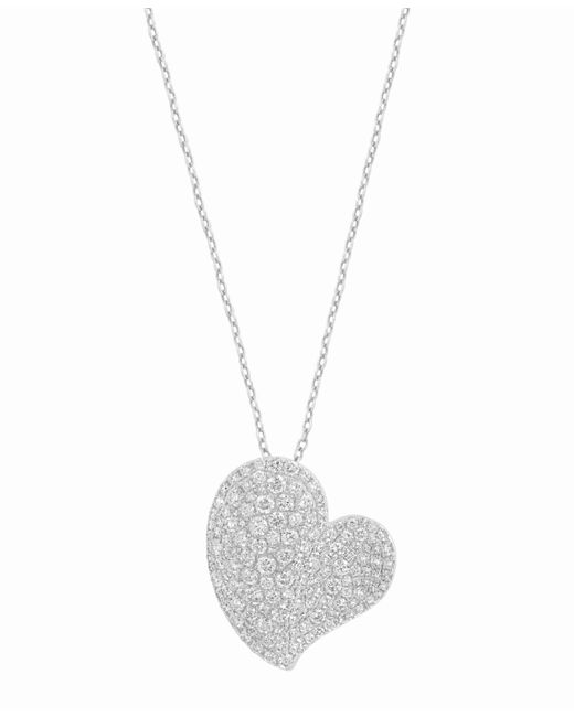 Effy White Effy Diamond Pave Heart 18" Pendant Necklace (1-3/8 Ct. T.w.