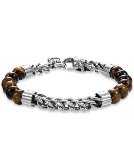 Black Jack Jewelry Metallic Lapis Lazuli Bead & Chain Bracelet for men