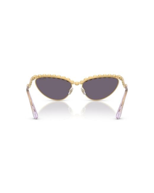 Swarovski Purple Embellished Cat Eye Sunglasses