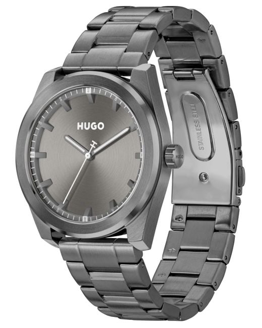 HUGO Gray Bright Quartz Watch 42mm for men