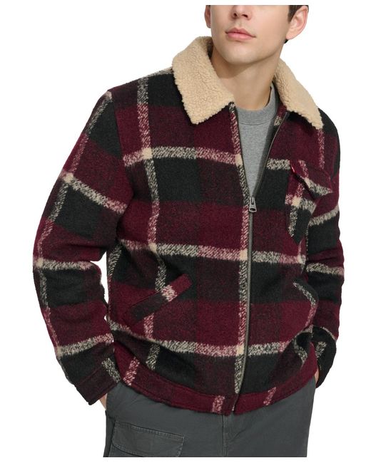 Levi's Brown Plaid Full-zip Depot Jacket for men