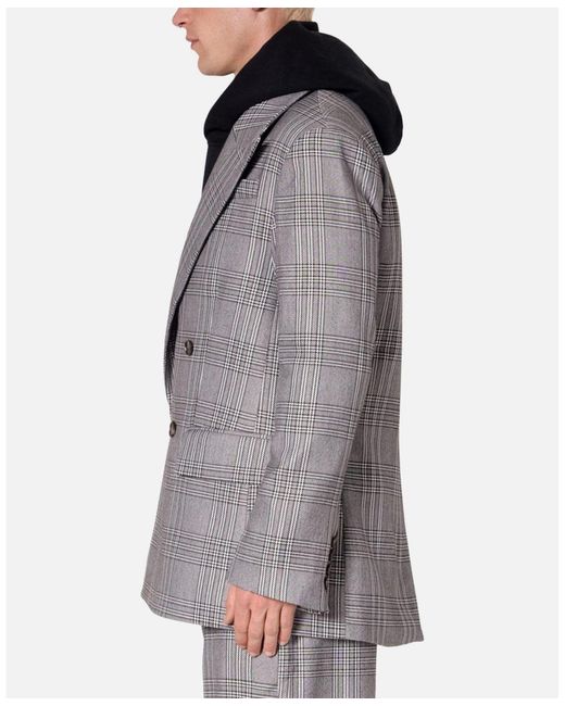 MNML Gray Double Breasted Suit Jacket. for men