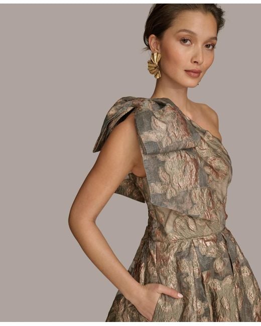Donna Karan アシンメトリーワンピース Donna Karan Asymmetrical Neck One Shoulder Side Drape Sheath