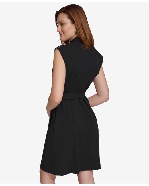 Calvin Klein Black Sleeveless Blazer Dress