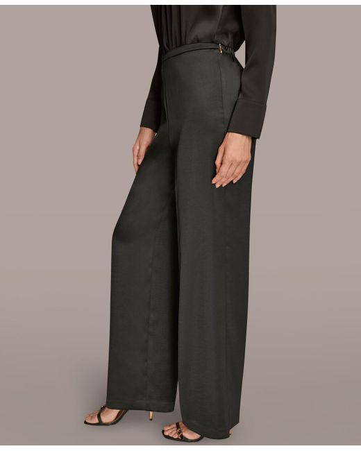 Donna Karan Black Wide Leg Pants