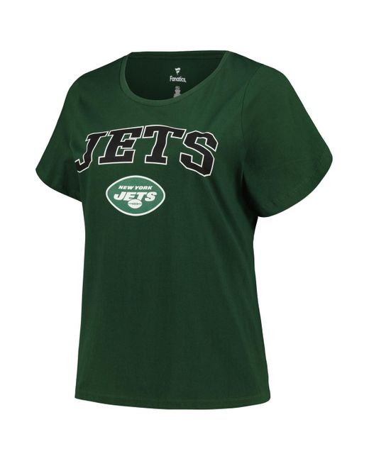 Fanatics Green Branded New York Jets Plus Size Arch Over Logo T-shirt