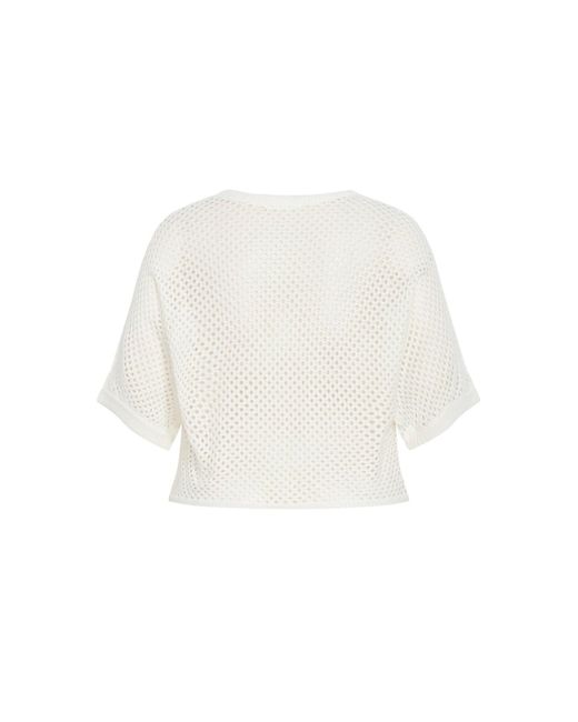 City Chic White Plus Size Crochet Knit Top