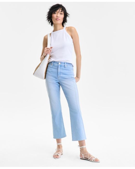 INC International Concepts Blue High-rise Cropped Flare Jeans