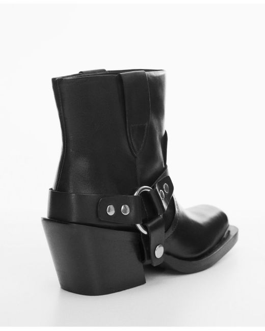 Mango Black Buckle Ankle Boots