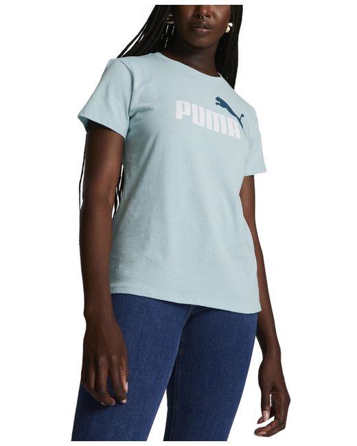 PUMA Blue Essentials Graphic Short Sleeve T-shirt