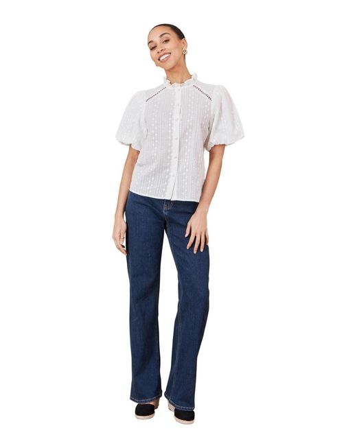 Yumi' White Puff Sleeve Shirt