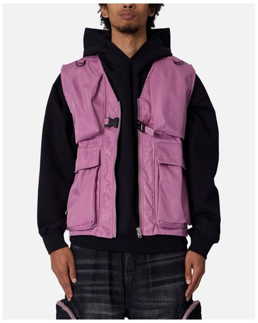 MNML Red Nylon Utility Vest for men
