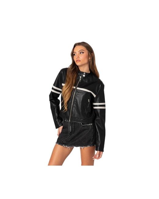 Edikted Black Rockstar Oversized Jacket