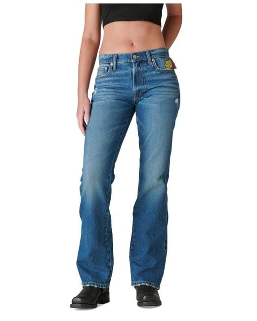 Lucky Brand Blue Rolling Stones Boyfriend Flare-leg Jeans