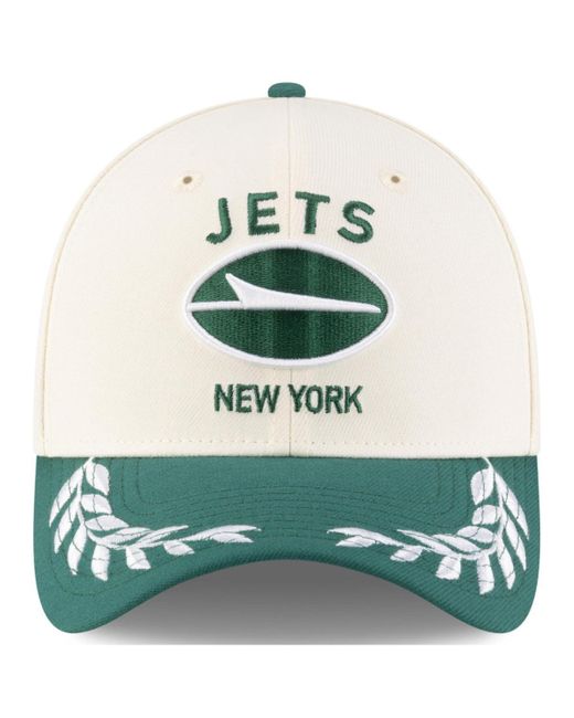 KTZ Cream/green New York Jets 2025 Nfl Draft 39thirty Flex Hat for men