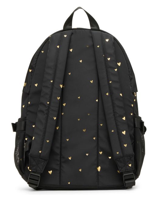 Madden Girl Black Backpack with Gold Accents Steve Madden Mini Backpack Purse Black Embossed Faux Leather  main image 2